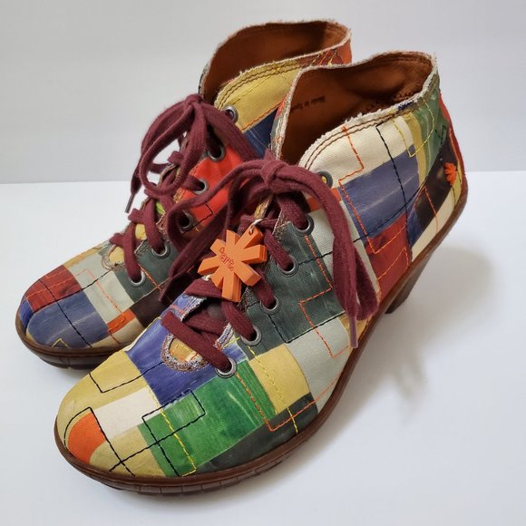 ART Company patchwork lace up high heel booties - Picture 1 of 7